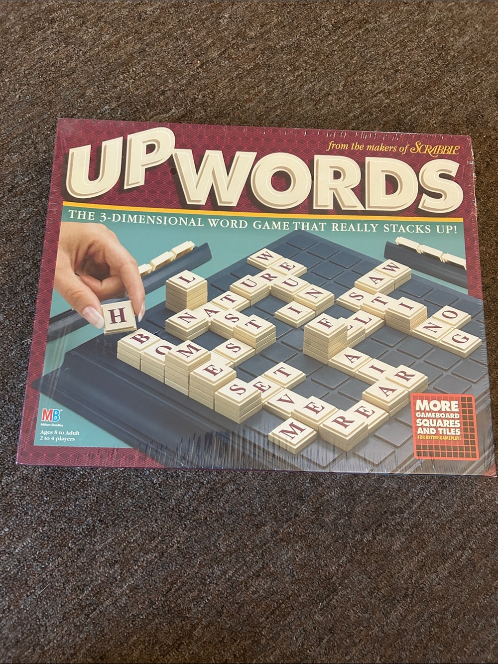 Upwords 3D Word Game - Beige Letter Tiles by Milton Bradley. New. Sealed. 1997